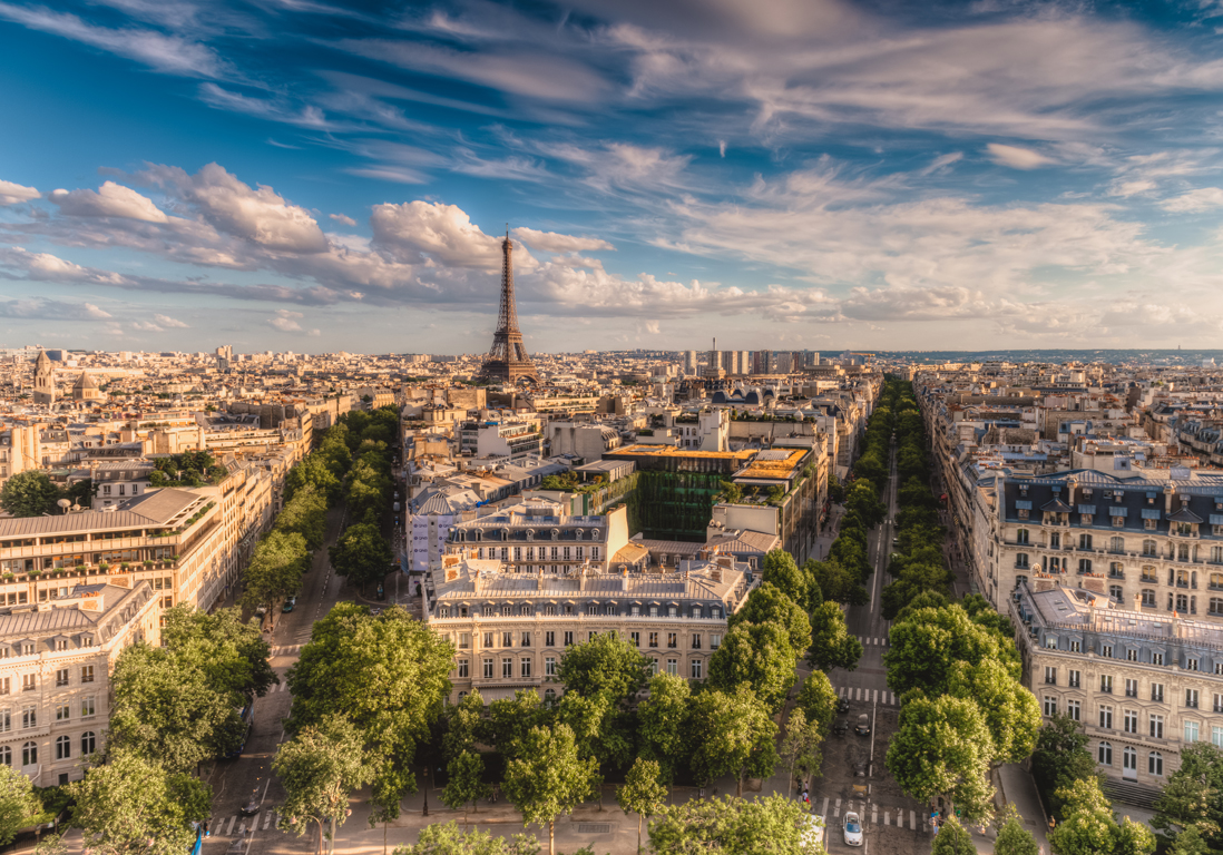 Paris rooftops and Eiffel Tower